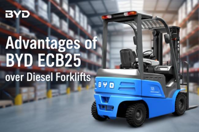 Advantages of BYD ECB25 over Diesel Forklifts
